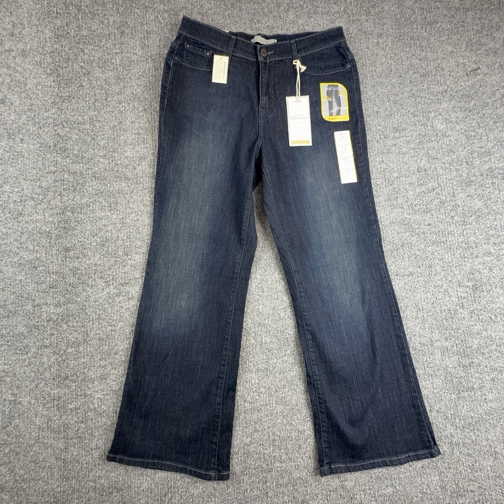 Levi's Perfectly Slimming 512 Jeans Womens 14P Dark Wash Blue High Rise Bootcut